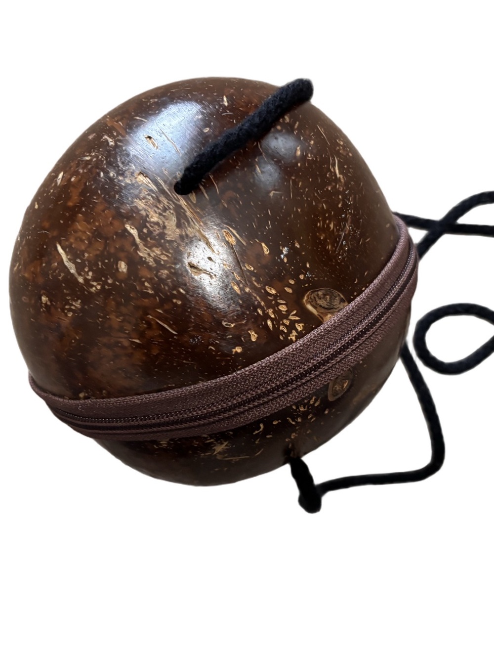 Boho Tropical Vintage Coconut Shell Purse - Brown - Picture 4 of 5